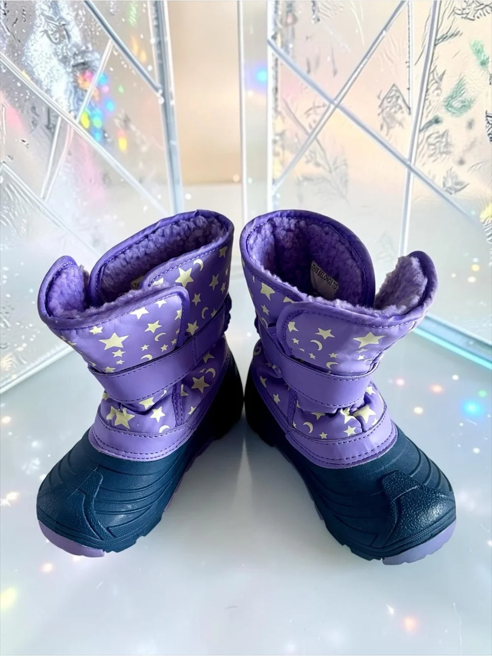 Cat & Jack Purple & Navy Thermolite Star Winter Boots Toddler Girls Size 11